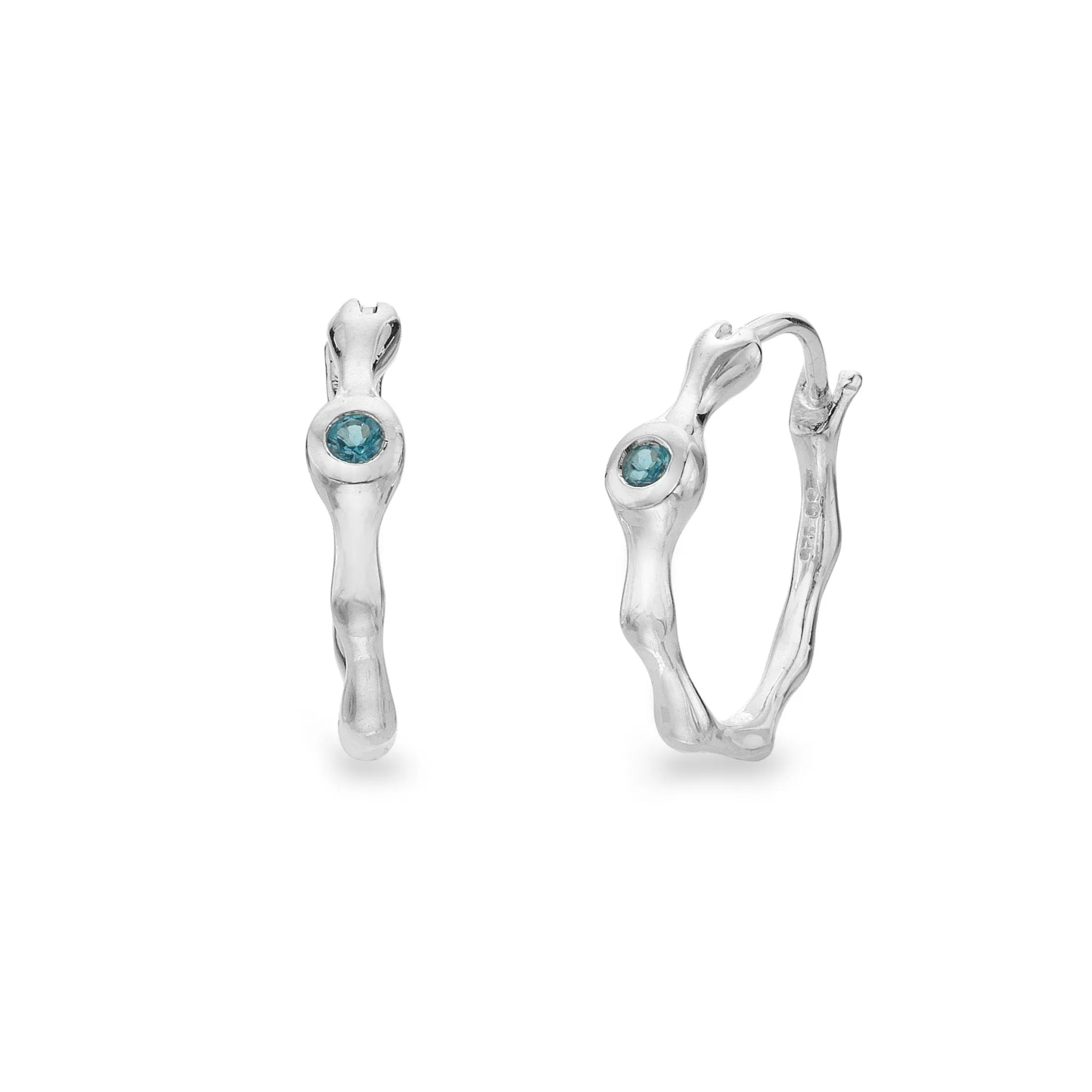 Organic Blue Topaz Hoops