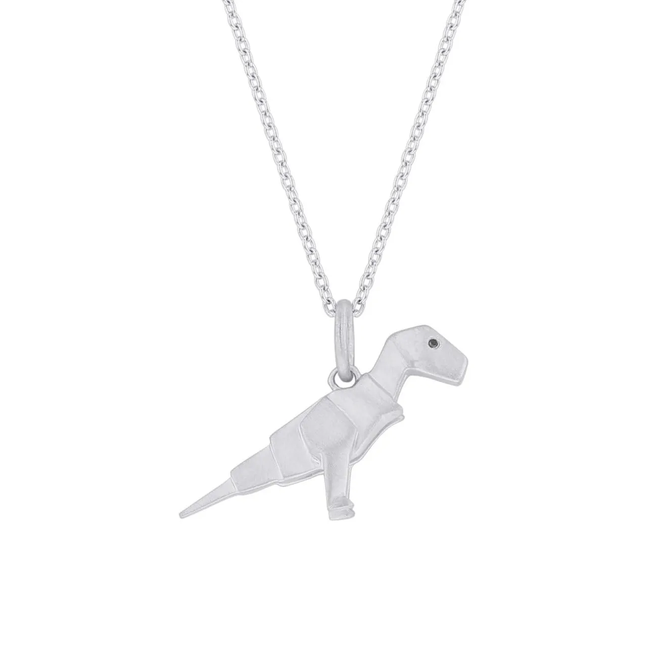 Origami T-Rex Diamond Necklace