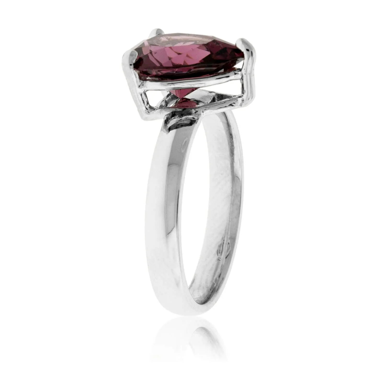 Pear Garnet Solitaire Ring