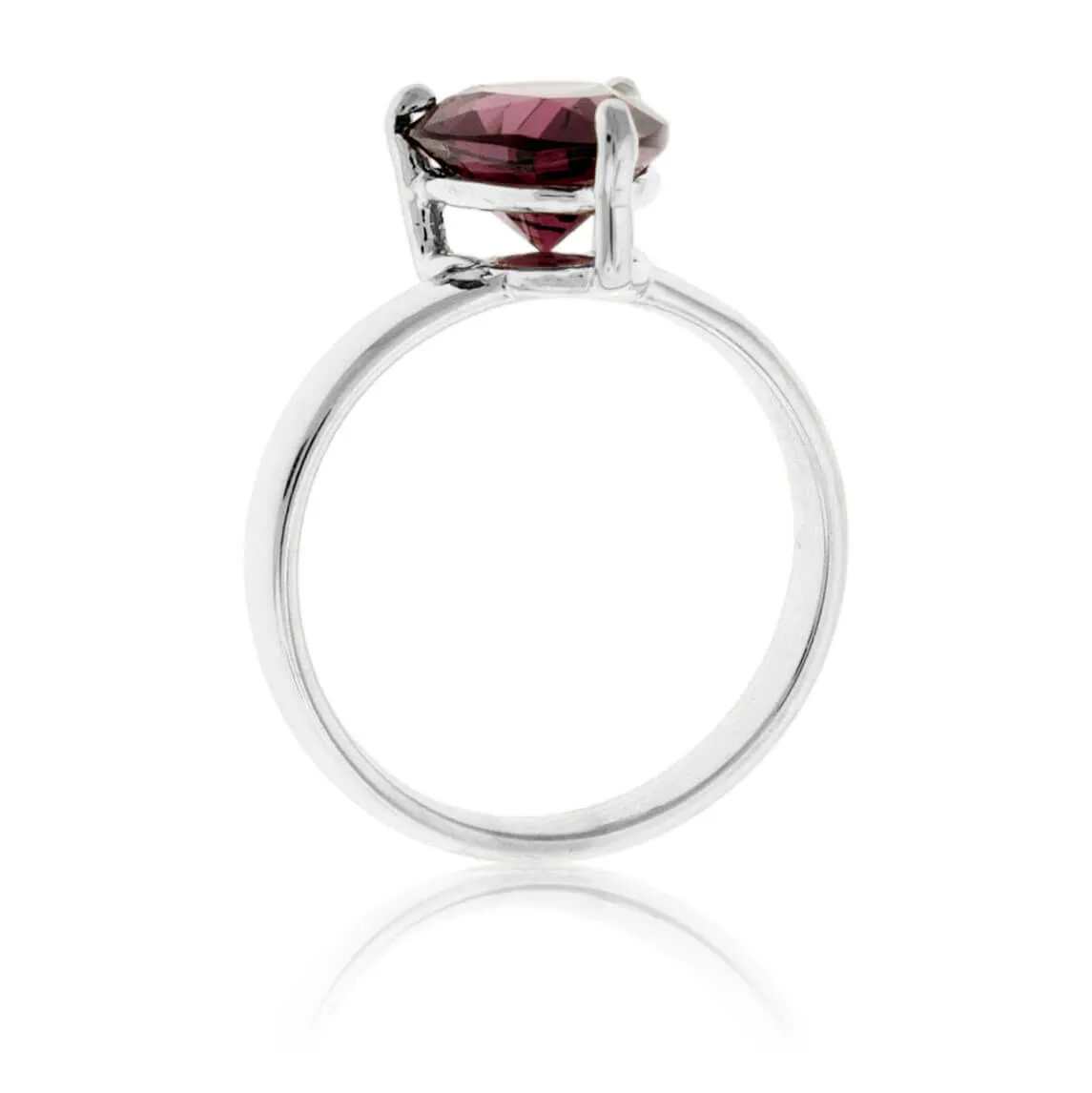 Pear Garnet Solitaire Ring