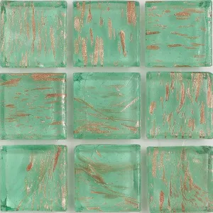 Peridot Aventurina, 1" x 1" - Glass Tile