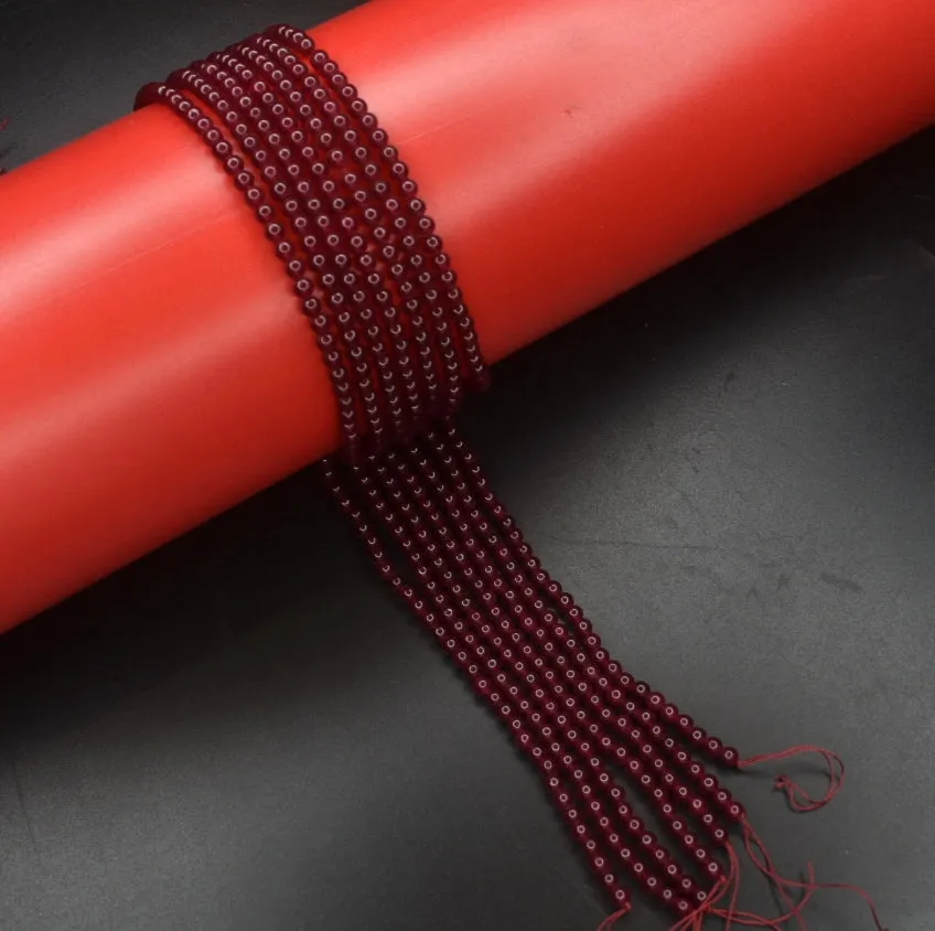 "Glowing Elegance: Enhance Your Jewelry with Red Garnet Smooth Round Beads!"