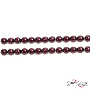 Red Garnet 8mm Pearl Czech Beads