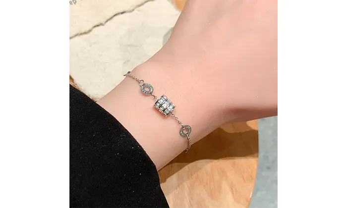 Retro Roman Small  Titanium Steel Bracelet