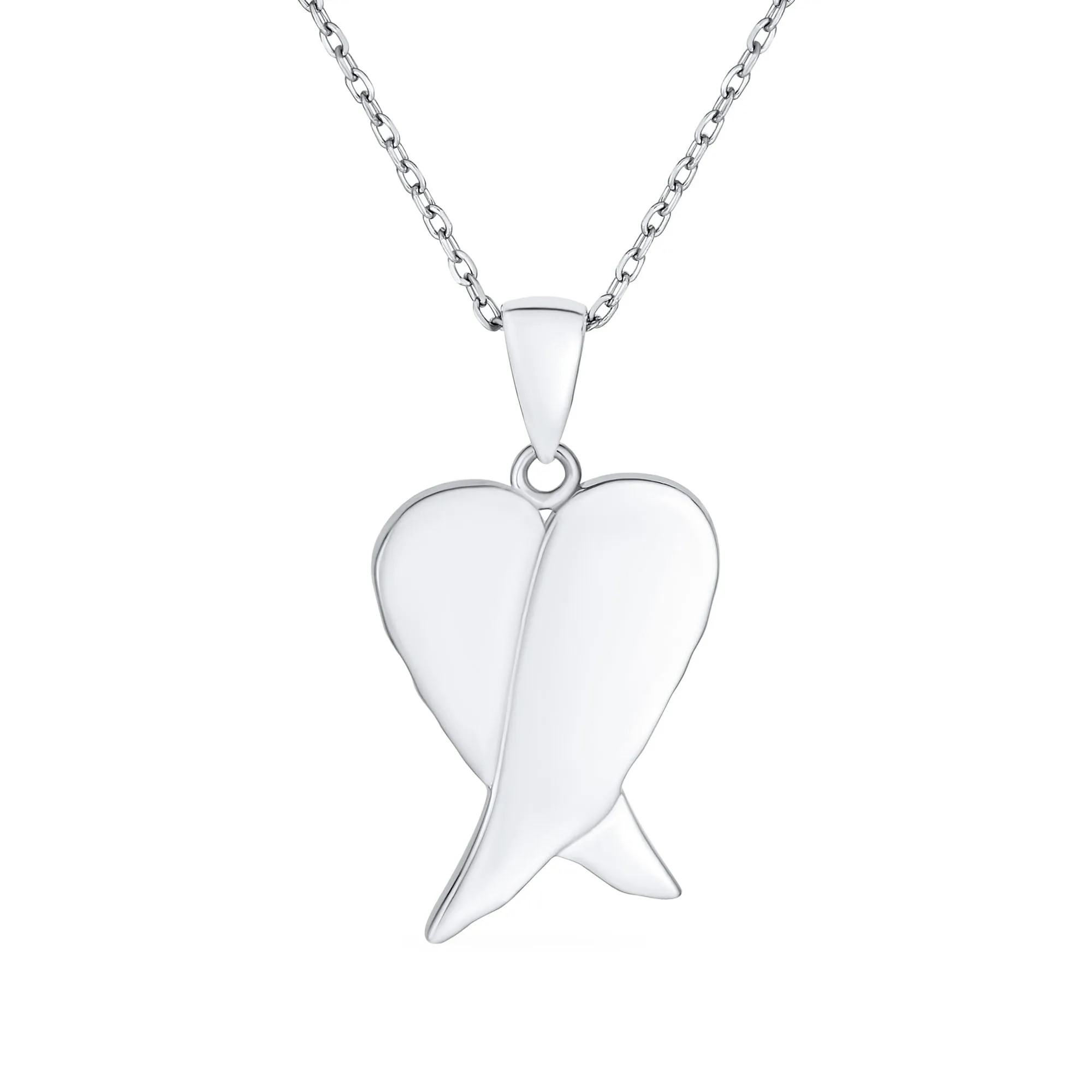 Romantic Love Gemstone White Opal Angel Wings Pendant Necklace Sterling Silver