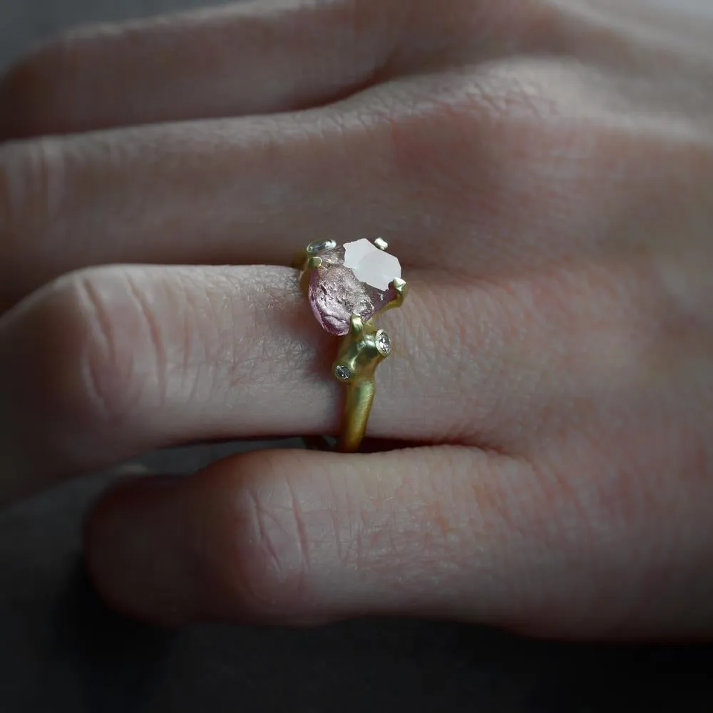 Rough Luxe Pink Garnet Ring