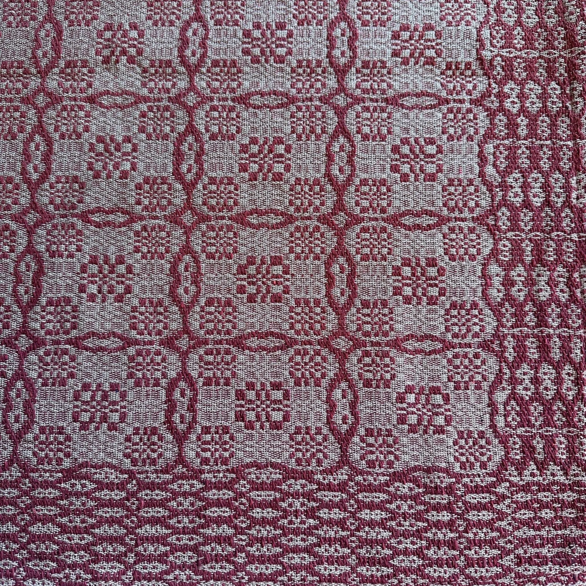 Saratoga Garnet and Tan Woven Table Runner 56"