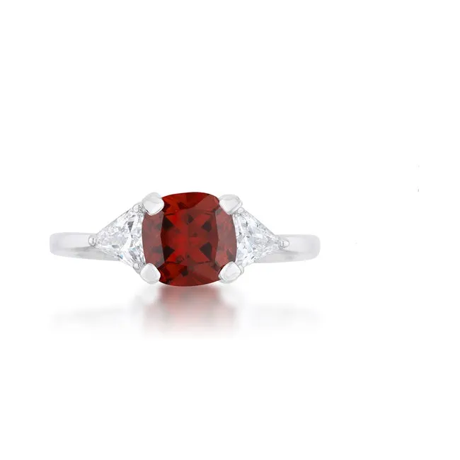 Shonda Three Stone Garnet Red Ring | 1.8ct