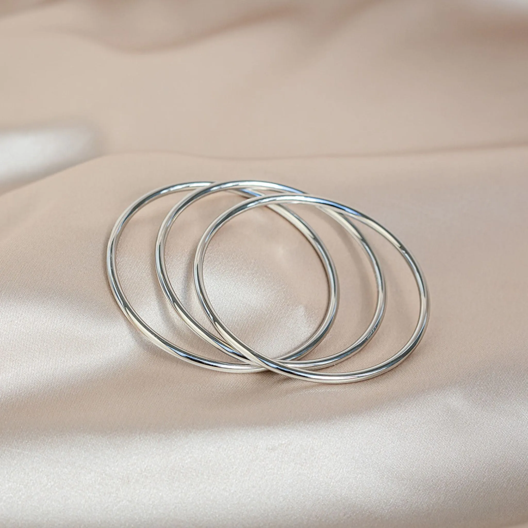 Silver Luxe Bangle Bracelets