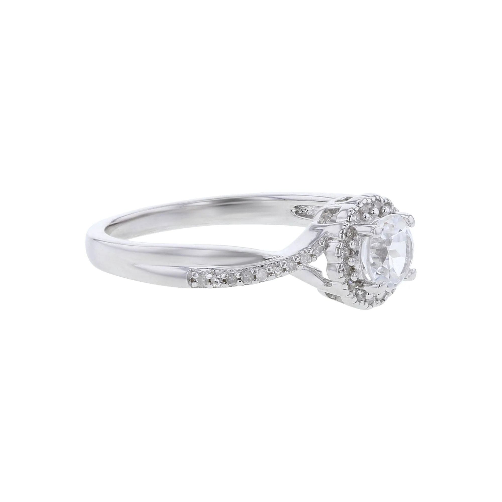 Silver Sweet Treat White Topaz & Diamond Ring