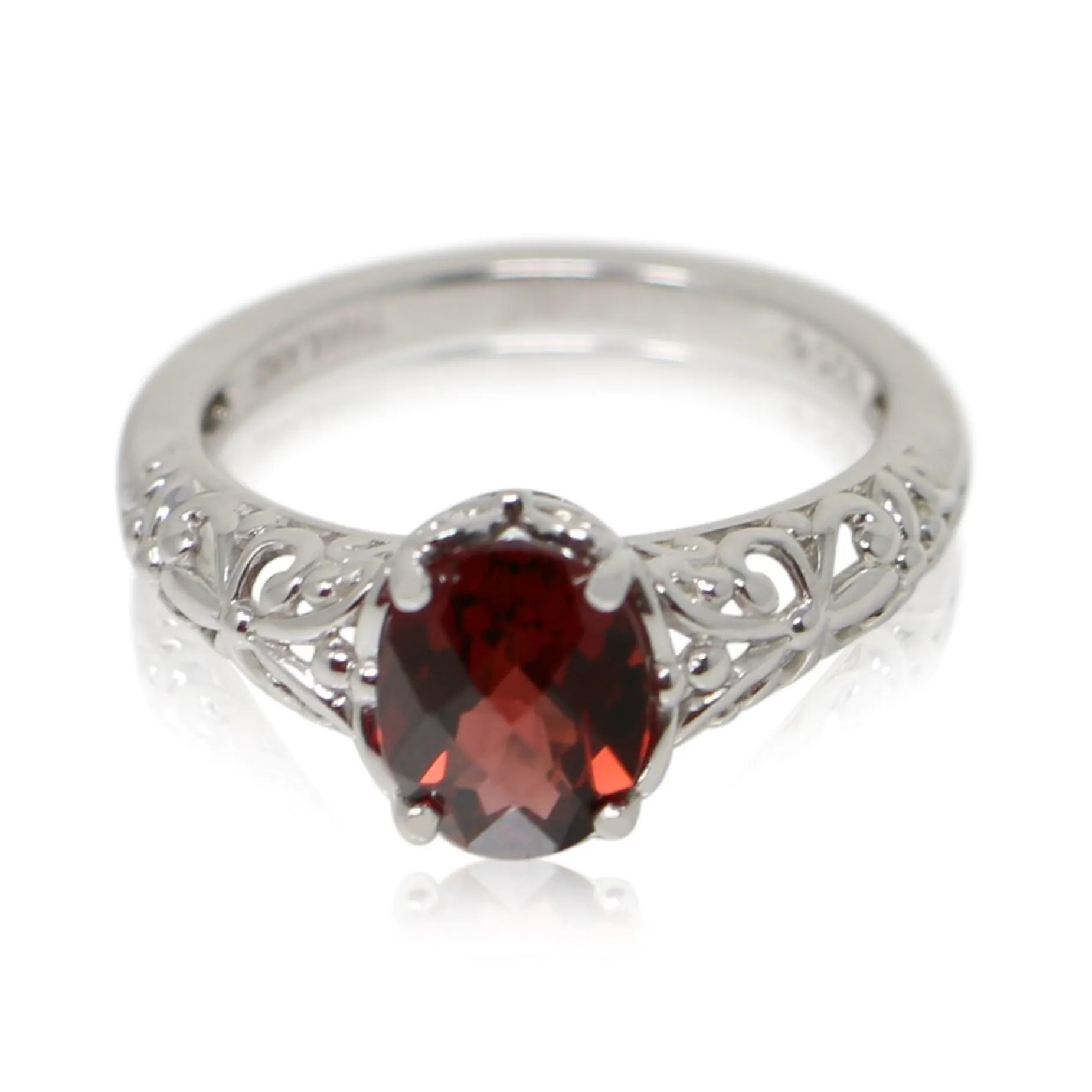 Sterling Silver and Garnet Ring