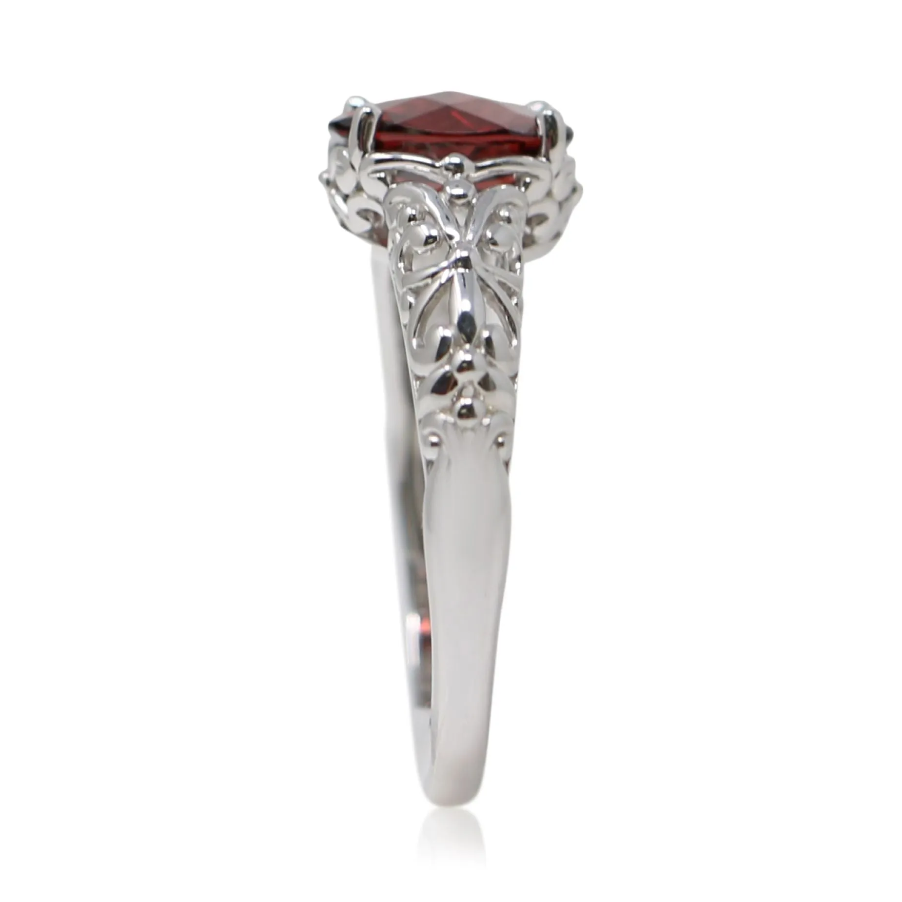 Sterling Silver and Garnet Ring