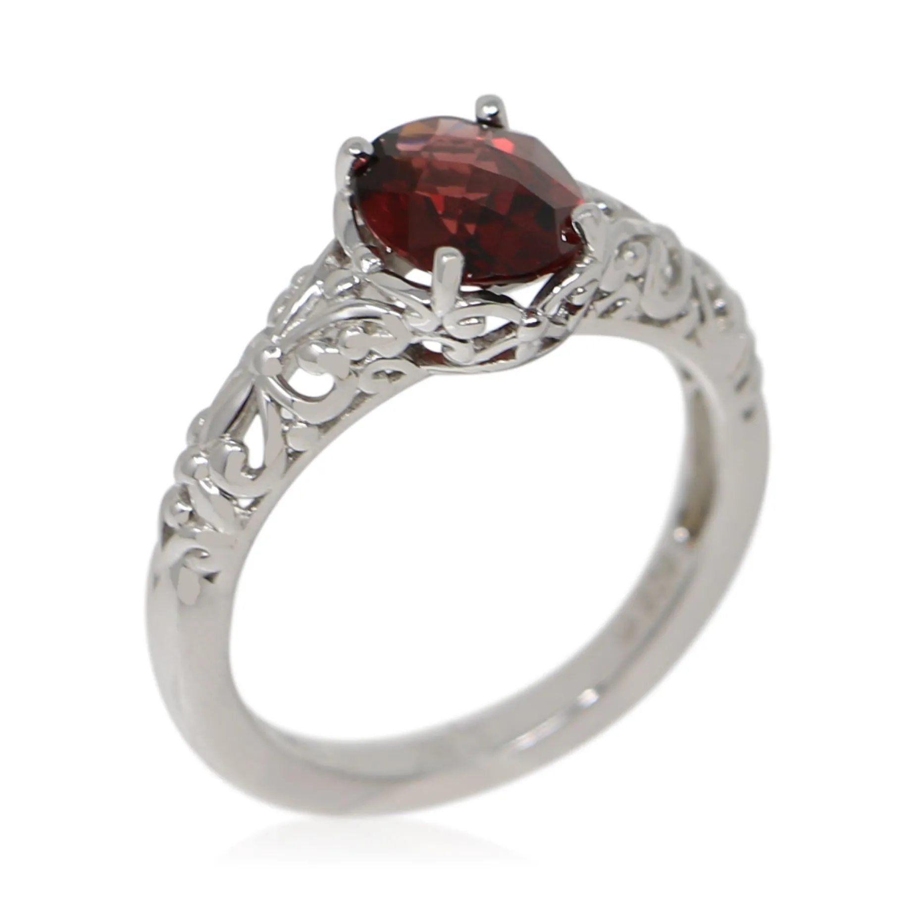 Sterling Silver and Garnet Ring