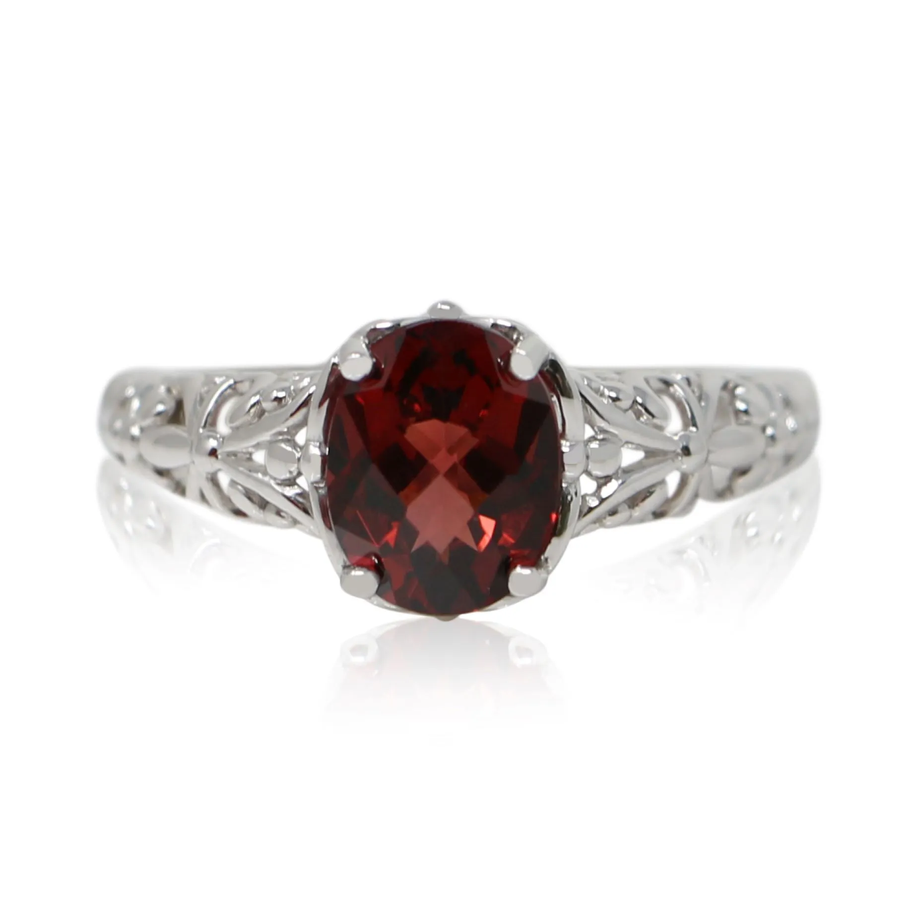 Sterling Silver and Garnet Ring