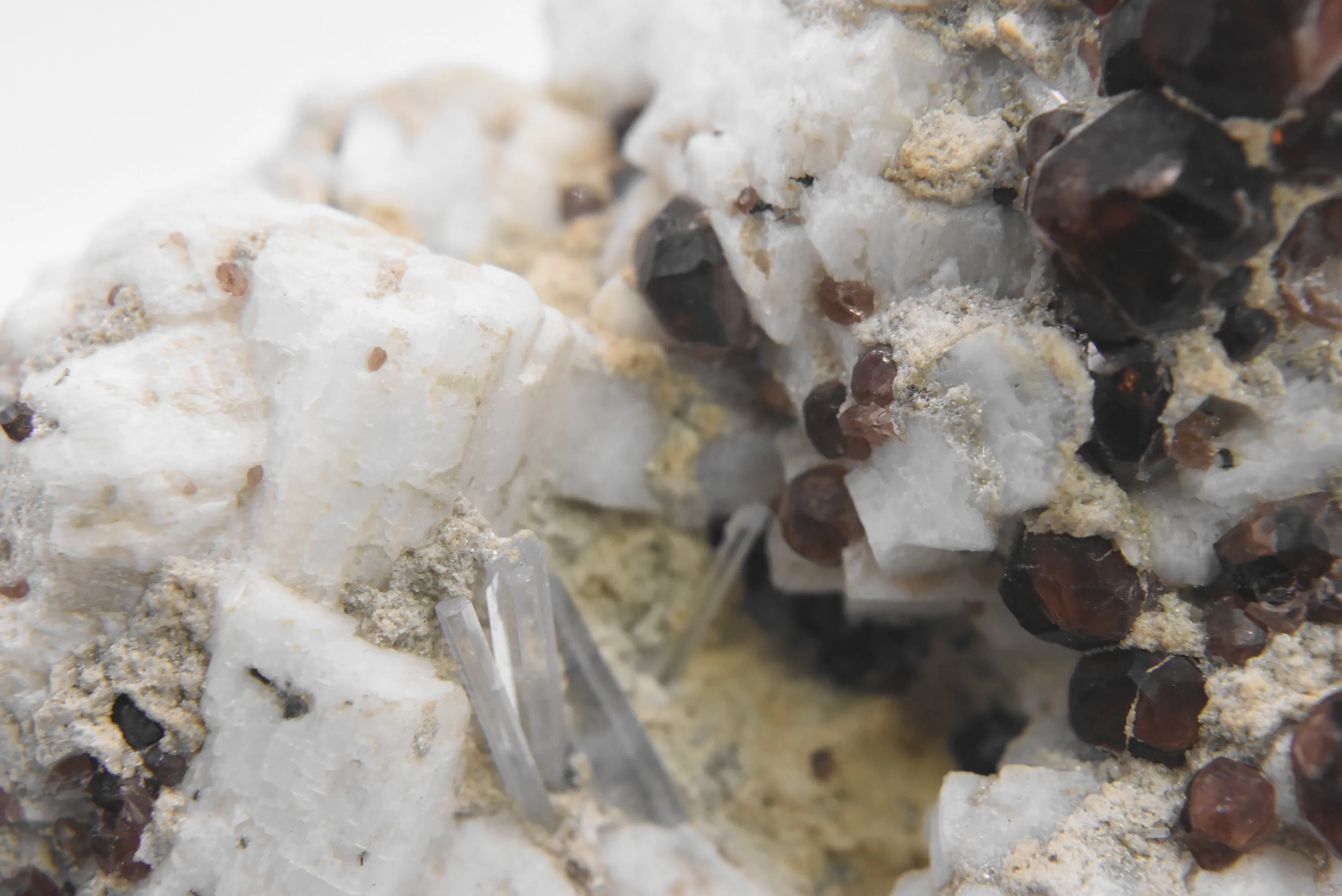 Stunning Large Red Garnet and Aquamarine Crystal Cluster on Matrix - 350g