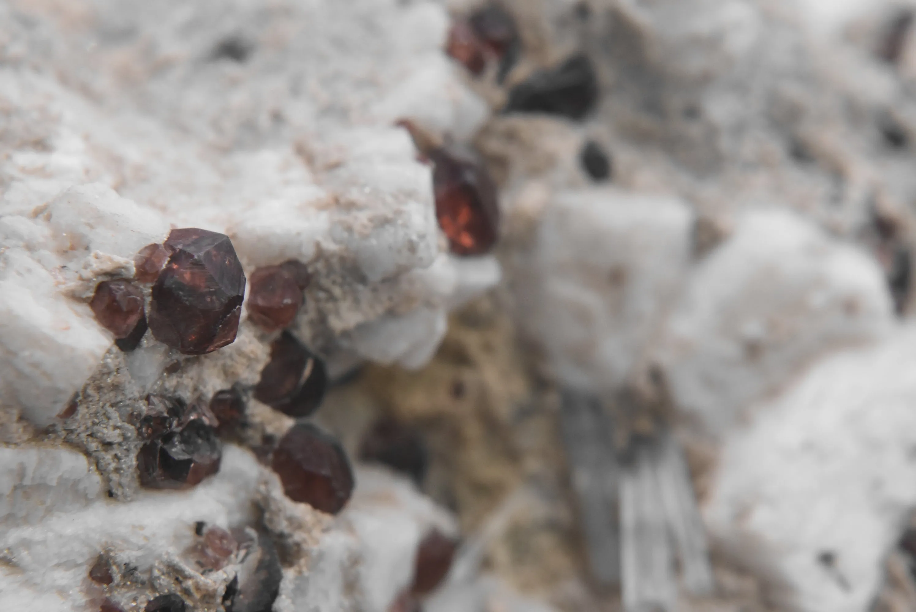 Stunning Large Red Garnet and Aquamarine Crystal Cluster on Matrix - 350g