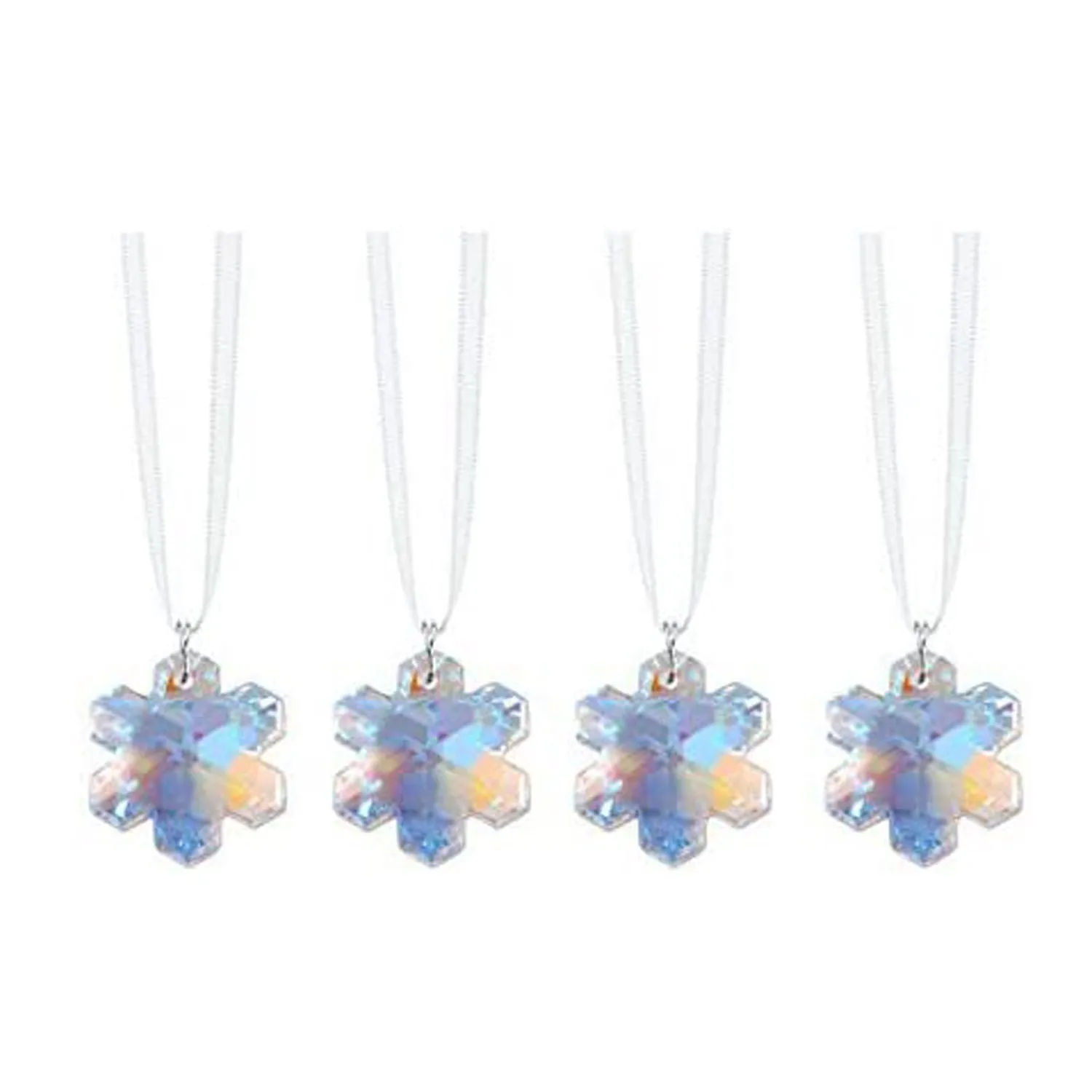 Suncatcher Crystals Swarovski Prisms Window Crystals Aurora Borealis Snowflake, 4 Pcs