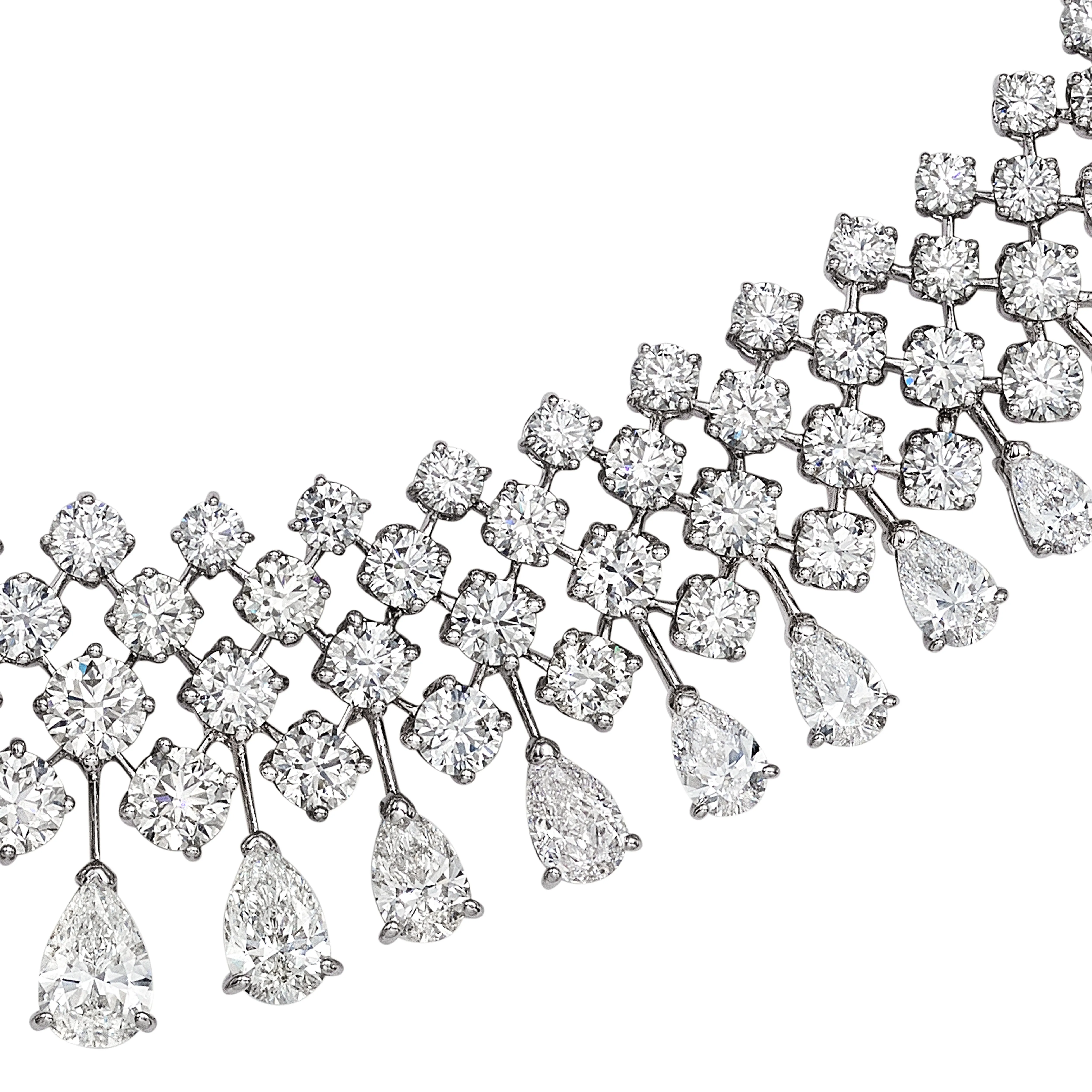 'The Cecil' Round and Pear Diamond Necklace, 42 CT