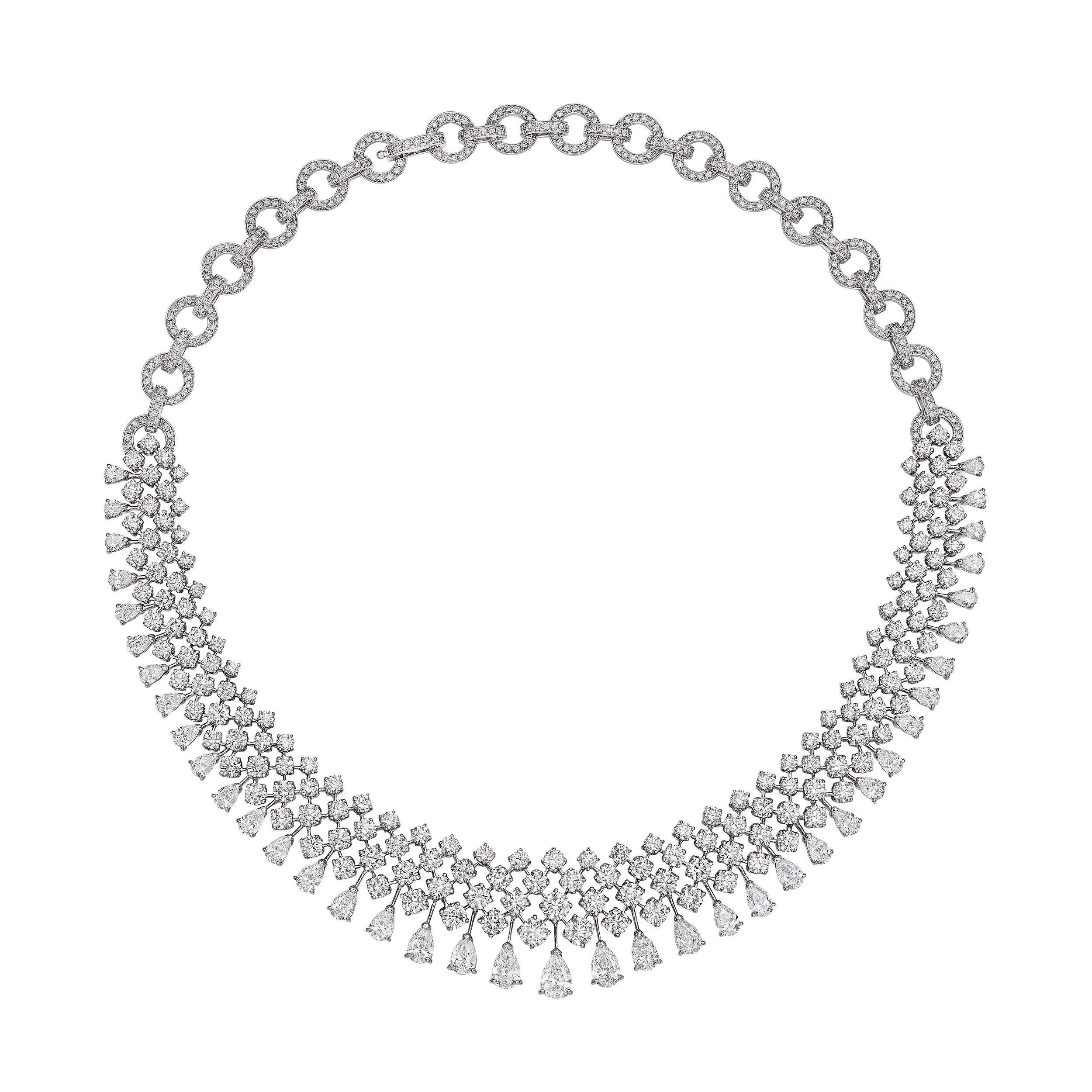 'The Cecil' Round and Pear Diamond Necklace, 42 CT