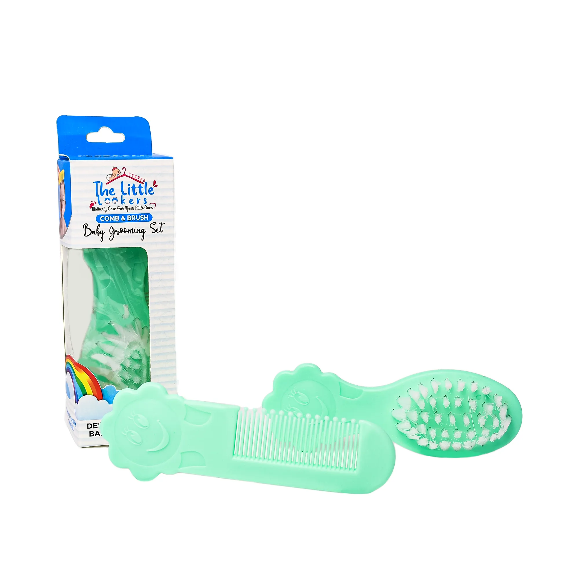 The Little Lookers Comb and Brush Set with Soft Bristles and Rounded Tips for Baby’s Sensitive Skin/Hair Care |Grooming Accessories | Comb Set for Newborns/Babies/Kids/Toddlers(0-2 Years)