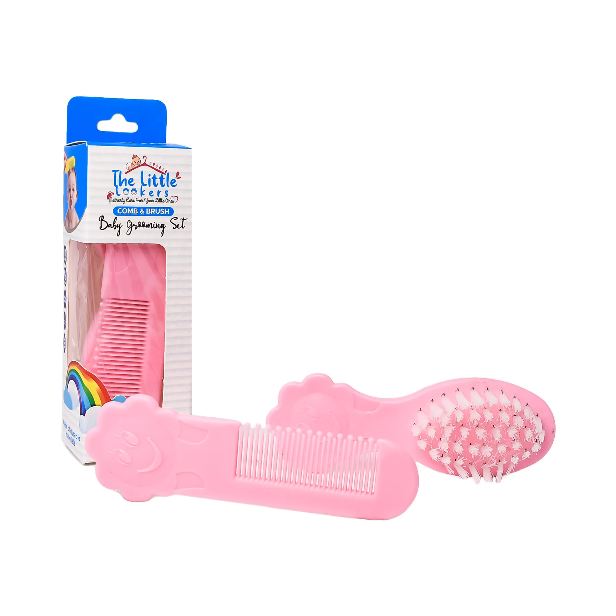 The Little Lookers Comb and Brush Set with Soft Bristles and Rounded Tips for Baby’s Sensitive Skin/Hair Care |Grooming Accessories | Comb Set for Newborns/Babies/Kids/Toddlers(0-2 Years)