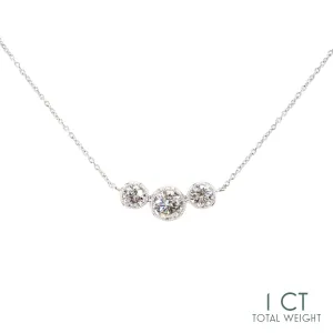 Three-Diamond Bezel Necklace