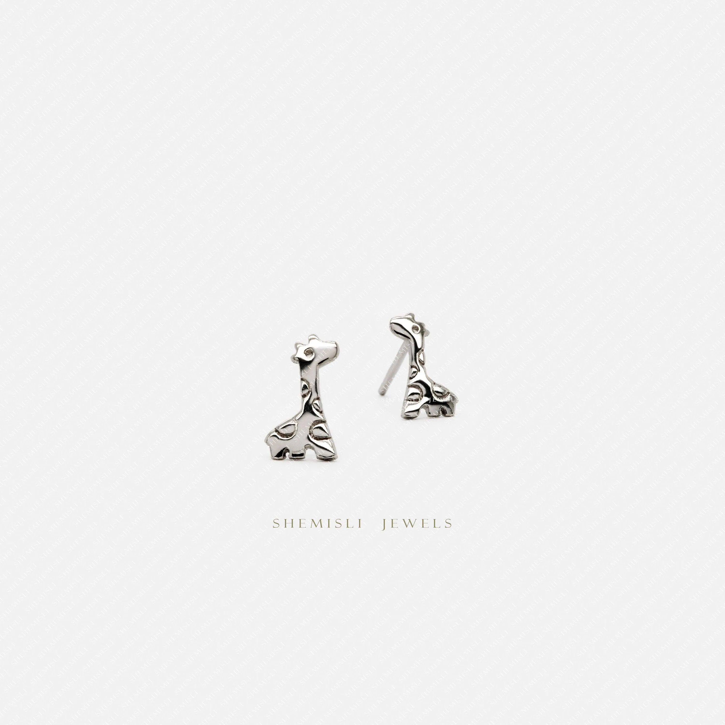 Tiny Giraffe Stud Earrings, Gold, Silver SHEMISLI - SS106 LR