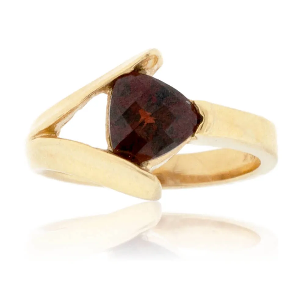 Trillian Shaped Solitaire Garnet Ring