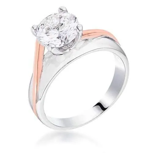 Two-tone Finish Solitaire Engagement Ring