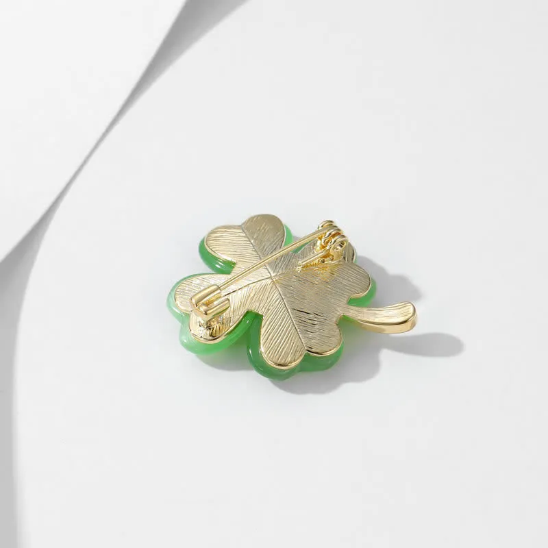 Women's Lucky Four-Leaf Clovers Brooch