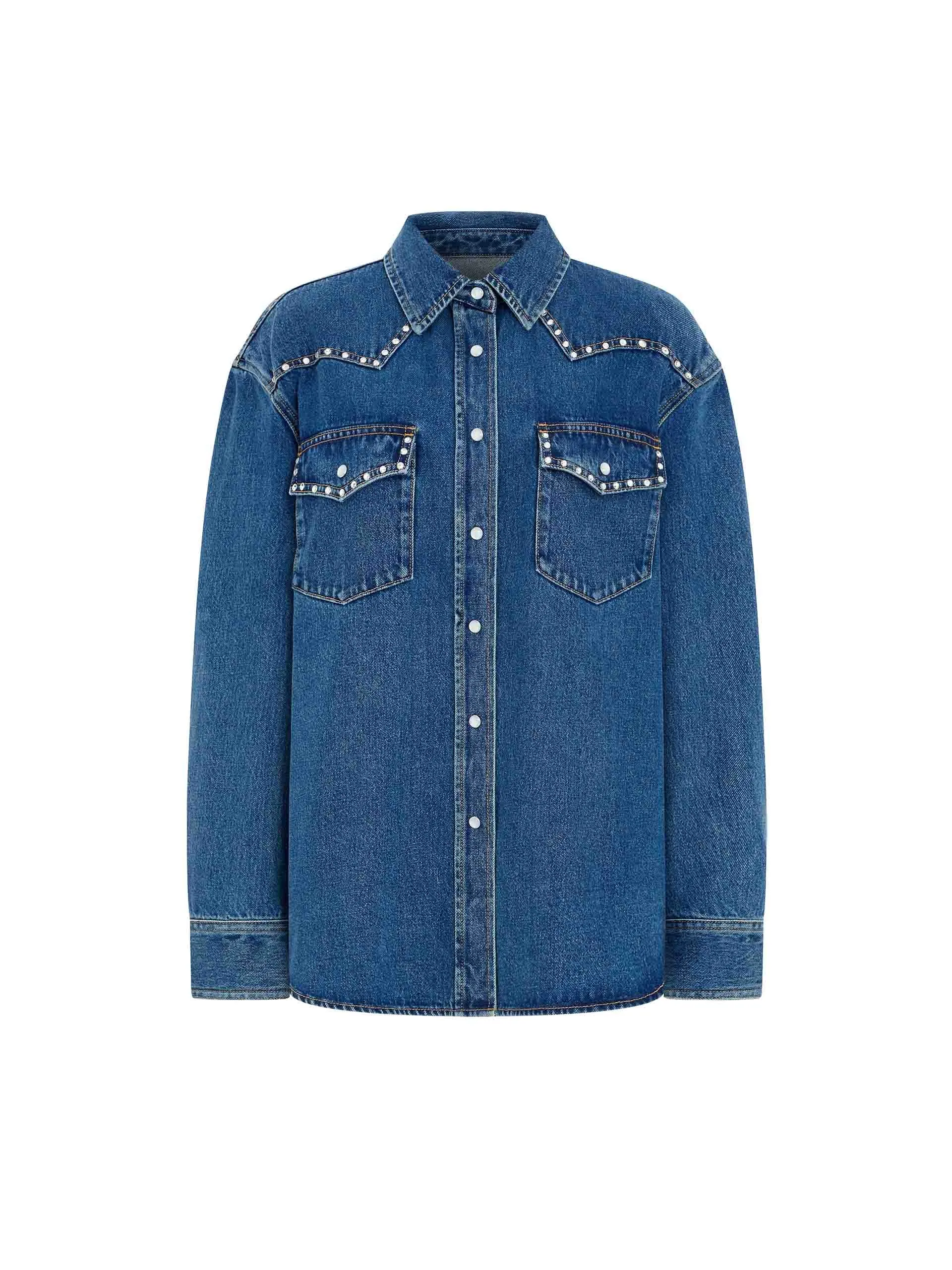 Zircon Detail Denim Jacket