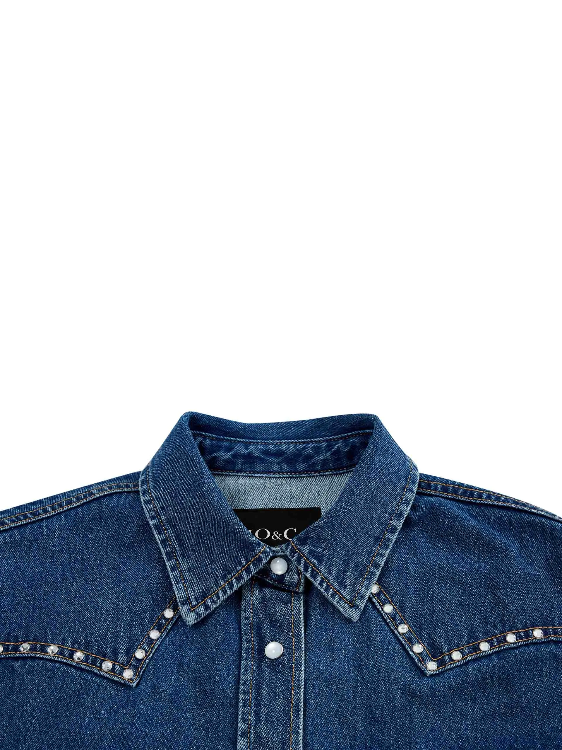 Zircon Detail Denim Jacket