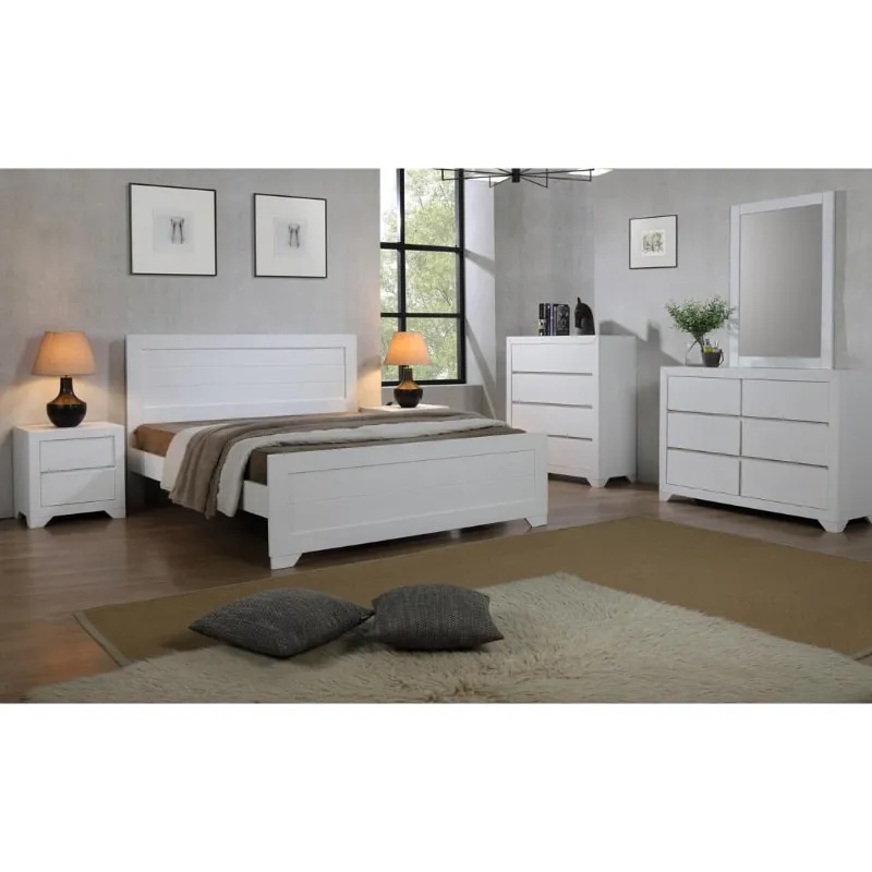 Zircon White Painted Double Bed