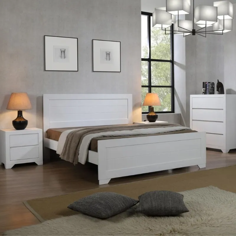 Zircon White Painted Double Bed